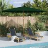 vidaXL Parasol met houten paal 350 cm groen