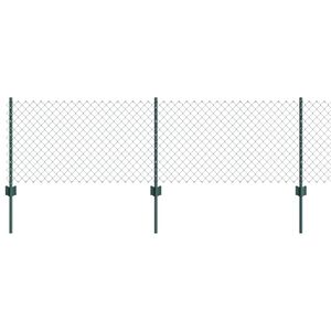 vidaXL Gaashek met palen 10 x 0,6 m PVC-Coated Staal Groen Mesh