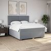 vidaXL Boxspring met matras stof lichtgrijs 180x200 cm