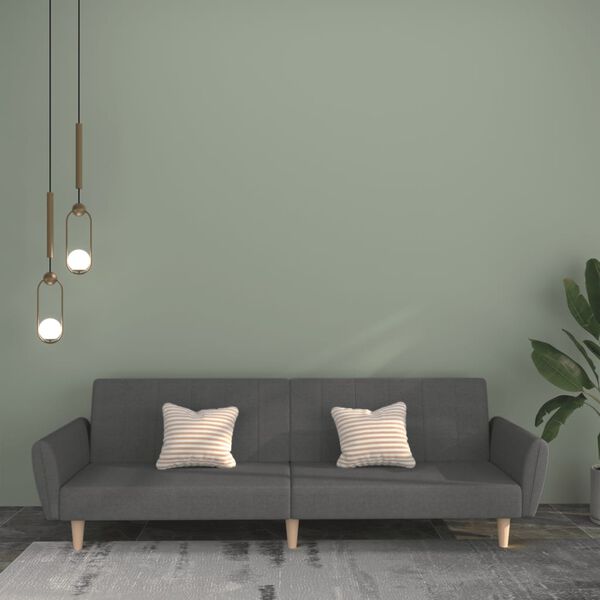 vidaXL Slaapbank 2-zits stof lichtgrijs