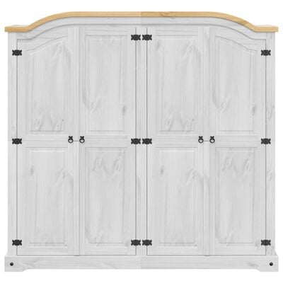 vidaXL Kledingkast Corona wit 194x52x186 cm massief grenenhout