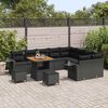vidaXL Tuinbankenset met kussen 12 pcs Zwart poly rattan