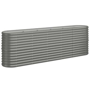vidaXL Plantenbak 224x40x68 cm gegalvaniseerd staal grijs