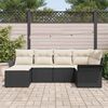 vidaXL Tuin Sofa Set met kussen 6 pcs Zwart poly rattan