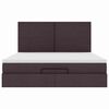 vidaXL Ottoman bed met matrassen 200x200cm stof donkerbruin