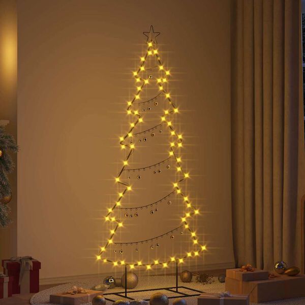 vidaXL Metalen kerstboom met standaard Zwart 180 cm Staal