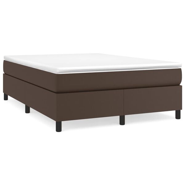 vidaXL Boxspring bed kunstleer bruin 140x200 cm