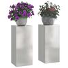 vidaXL Plantenstandaard 2 pcs Zilver 24 x 24 x 55 cm Roestvrij staal