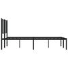 vidaXL Bedframe met hoofdbord metaal zwart 140x190 cm