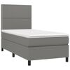 vidaXL Boxspring met matras en LED stof donkergrijs 90x190 cm