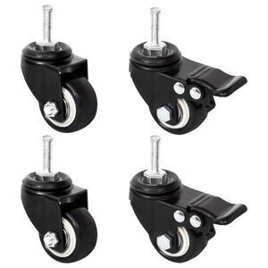 vidaXL Wielen voor plantenbak 4 st 8x3,5x8 cm ijzer zwart