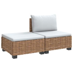 vidaXL 2 st Rieten Loungeset met Kussens GENDT Natuurlijk rattan
