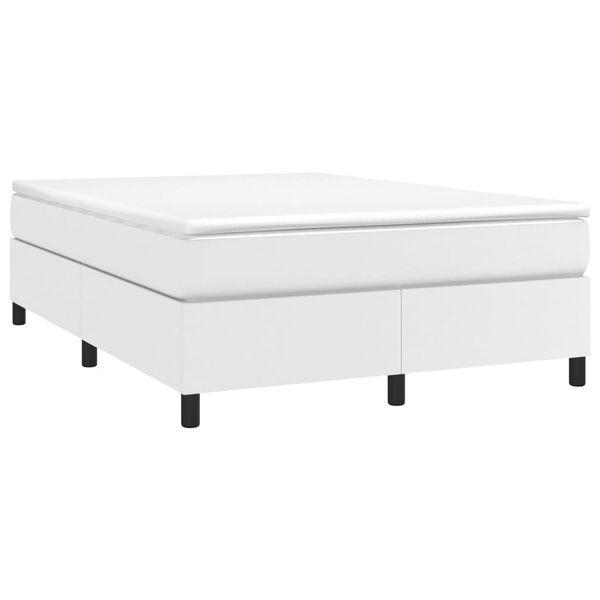 vidaXL Boxspring bed kunstleer wit 140x190 cm