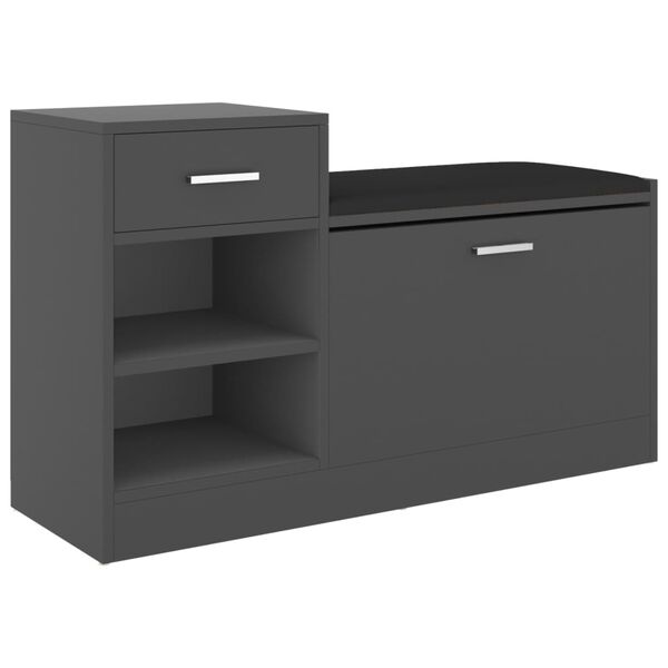 vidaXL Schoenenbank 94,5x31x57 cm bewerkt hout grijs