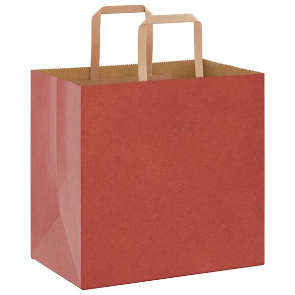 vidaXL Papieren zakken 50 st met hengsels 26x17x25 cm rood