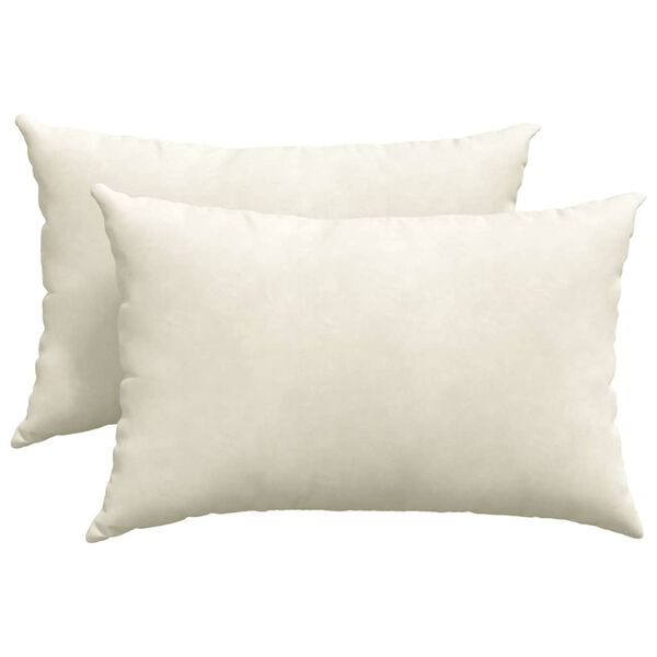 vidaXL Sofa Kussens 2 stuks Cr&egrave;me 60 x 40 cm Cordstof