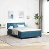 vidaXL LED Box Spring Bed met matras Donkerblauw 140 x 190 cm Fluweel