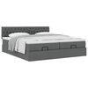 vidaXL Ottoman bed met matrassen 160x200cm stof donkergrijs