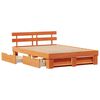 vidaXL Bedframe met lade Wasbruin 150 x 200 cm Massief grenenhout