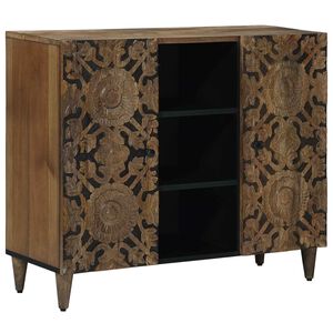 vidaXL Dressoir met plank Bruin 90 x 33,5 x 75 cm Massief Mango Hout