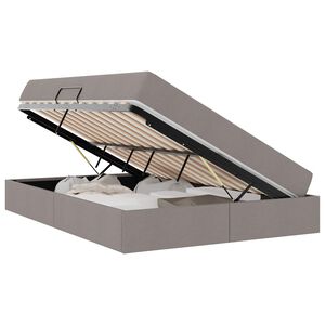 vidaXL Opbergbed met matras met matras Taupe 140 x 200 cm Polyester