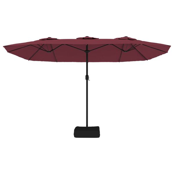 vidaXL Parasol dubbel dak 449x265 cm bordeauxrood