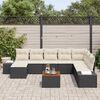 vidaXL Tuinbankenset met kussen 9 pcs Zwart poly rattan