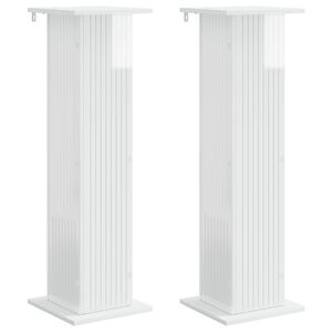 vidaXL Plantenstandaard 2 pcs Hoogglans Wit 30,5 x 30 x 100,5 cm