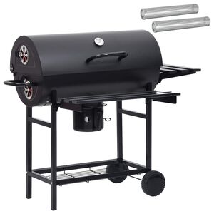 vidaXL Vaten Grill met Wielen en Planken 3 pcs 115 x 85 x 95 cm Metaal