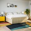 vidaXL Boxspring met matras stof cr&egrave;mekleurig 200x200 cm