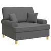 vidaXL Fauteuil met kussens Donkergrijs Stof