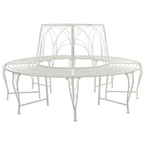 vidaXL Boom bank 8-Aantal zitplaatsen &Oslash; 160 x 89 cm Staal Antiek wit
