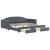 vidaXL Slaapbank onderschuifbed lades 100x200 cm fluweel donkergrijs