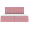 vidaXL Opslag bed met matras met matras Roze 200 x 200 cm Fluweel
