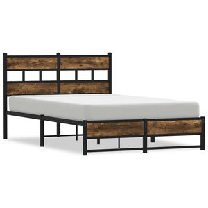 vidaXL Bedframe zonder matras metaal gerookt eikenkleurig 120x200 cm