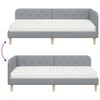 vidaXL Hoekbedframe met matras Lichtgrijs 100 x 200 cm Stof