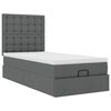 vidaXL Ottoman bed met matras 100x200cm stof donkergrijs