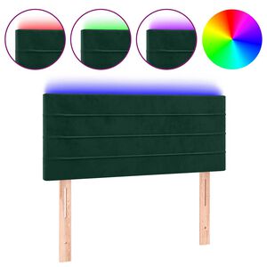 vidaXL Hoofdbord LED 80x5x78/88 cm fluweel donkergroen