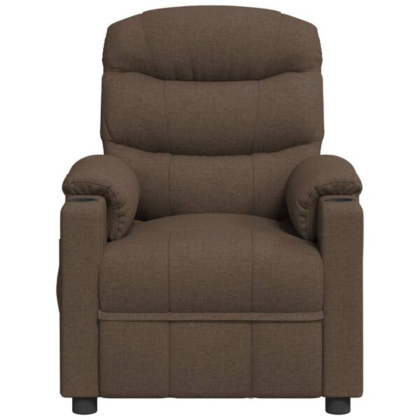 vidaXL Fauteuil verstelbaar stof bruin