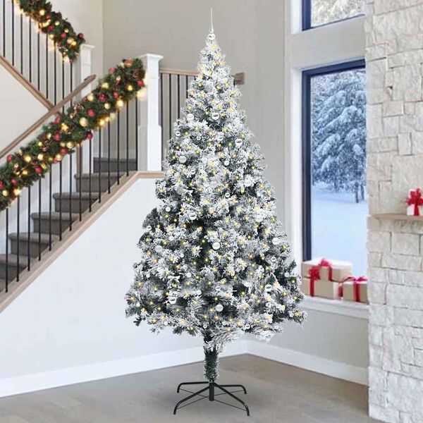 vidaXL Kerstboom met 300 LED met standaard Groen 300 cm PVC