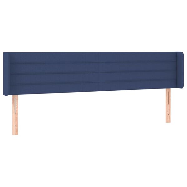 vidaXL Hoofdbord met randen 163x16x78/88 cm stof blauw