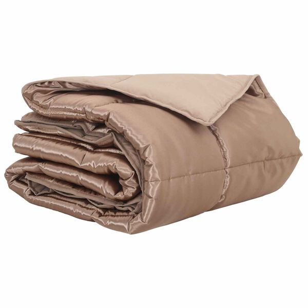 vidaXL Zomer Dekbed Goud 220 x 260 cm Satijn en Microfiber