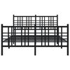 vidaXL Bedframe met hoofd- en voeteneinde metaal zwart 120x190 cm