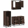 vidaXL 3-delige Badkamermeubelset bewerkt hout bruin eikenkleur