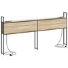 vidaXL Opberghoofdbord met Oplaadstation Sonoma eiken Bewerkt hout