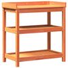 vidaXL Oppottafel met schappen 82,5x45x86,5 cm grenenhout bruin