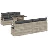 vidaXL Tuin Sofa Set 8 st 7-Aantal zitplaatsen Lichtgrijs poly rattan