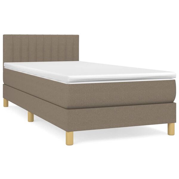 vidaXL Boxspring met matras stof taupe 90x190 cm