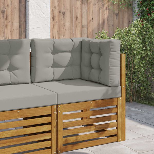 vidaXL Buiten bankkussen 3 pcs Grijs Polyester