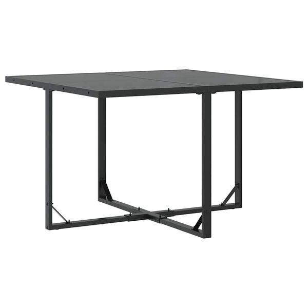 vidaXL Tuin eettafelset 9 pcs Zwart Staal